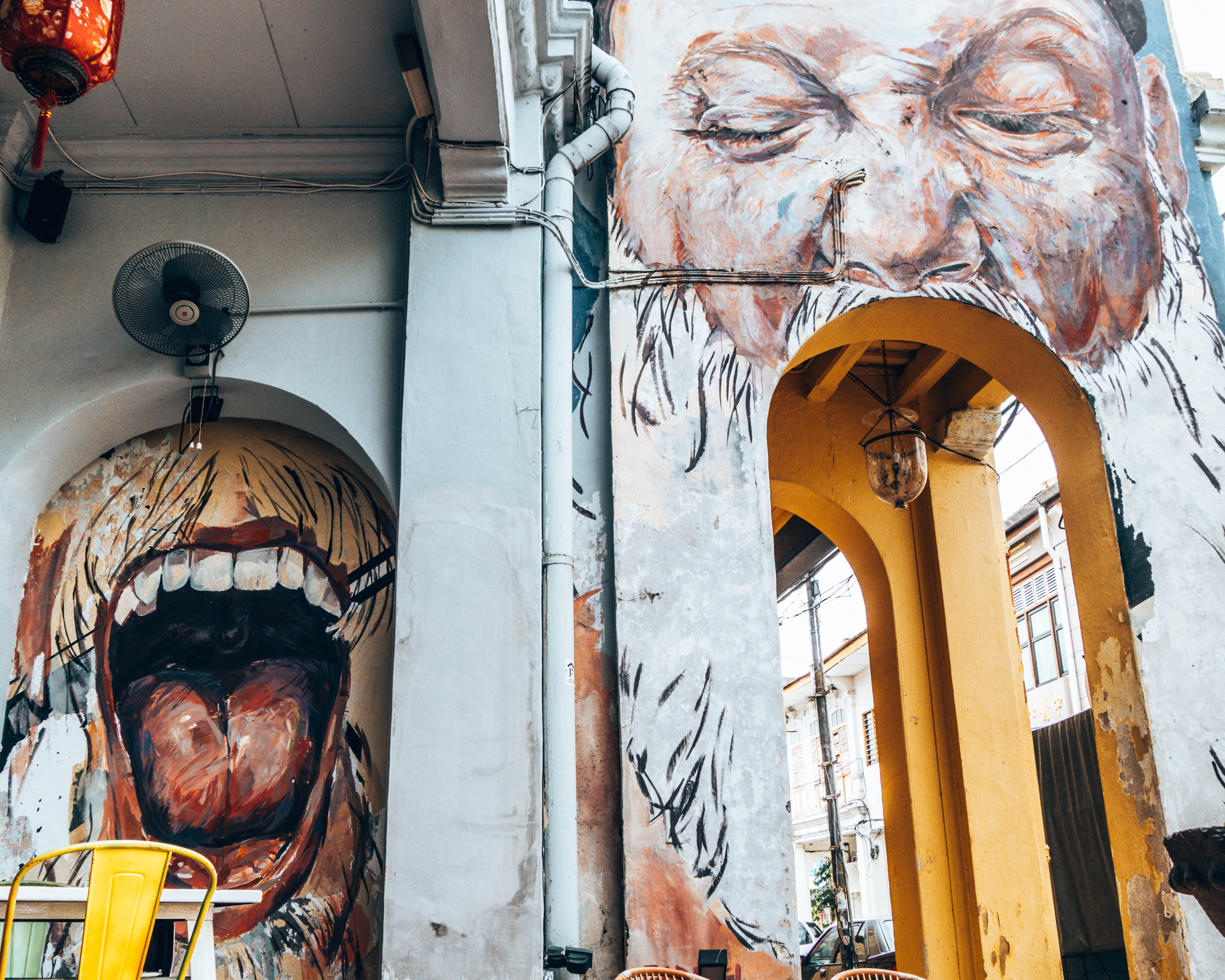 Open your mouth. Street art in Penang, Georgetown, Malaysia