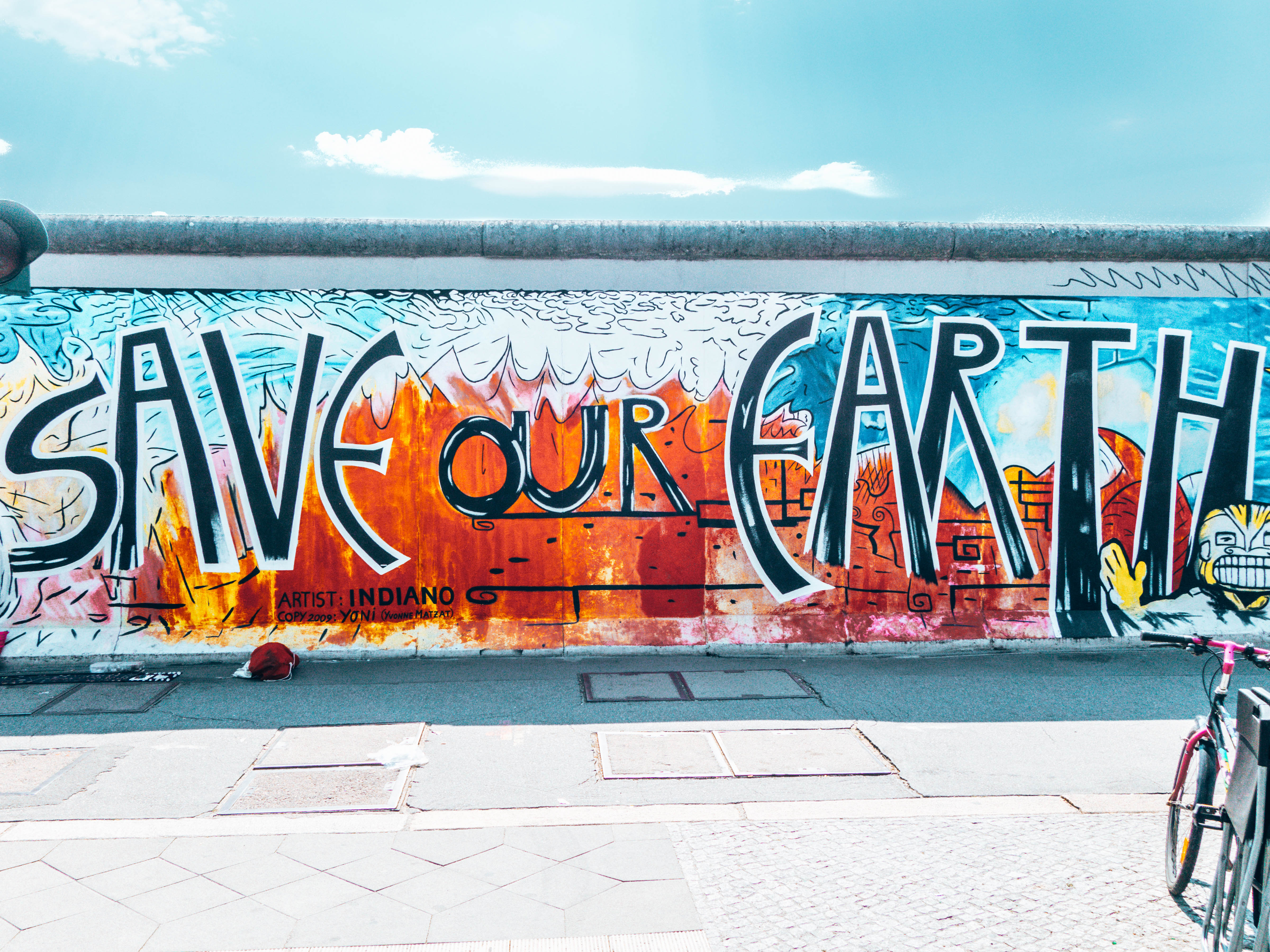 Save our Earth, Part of the East Side Gallery, street art museum in Berlin