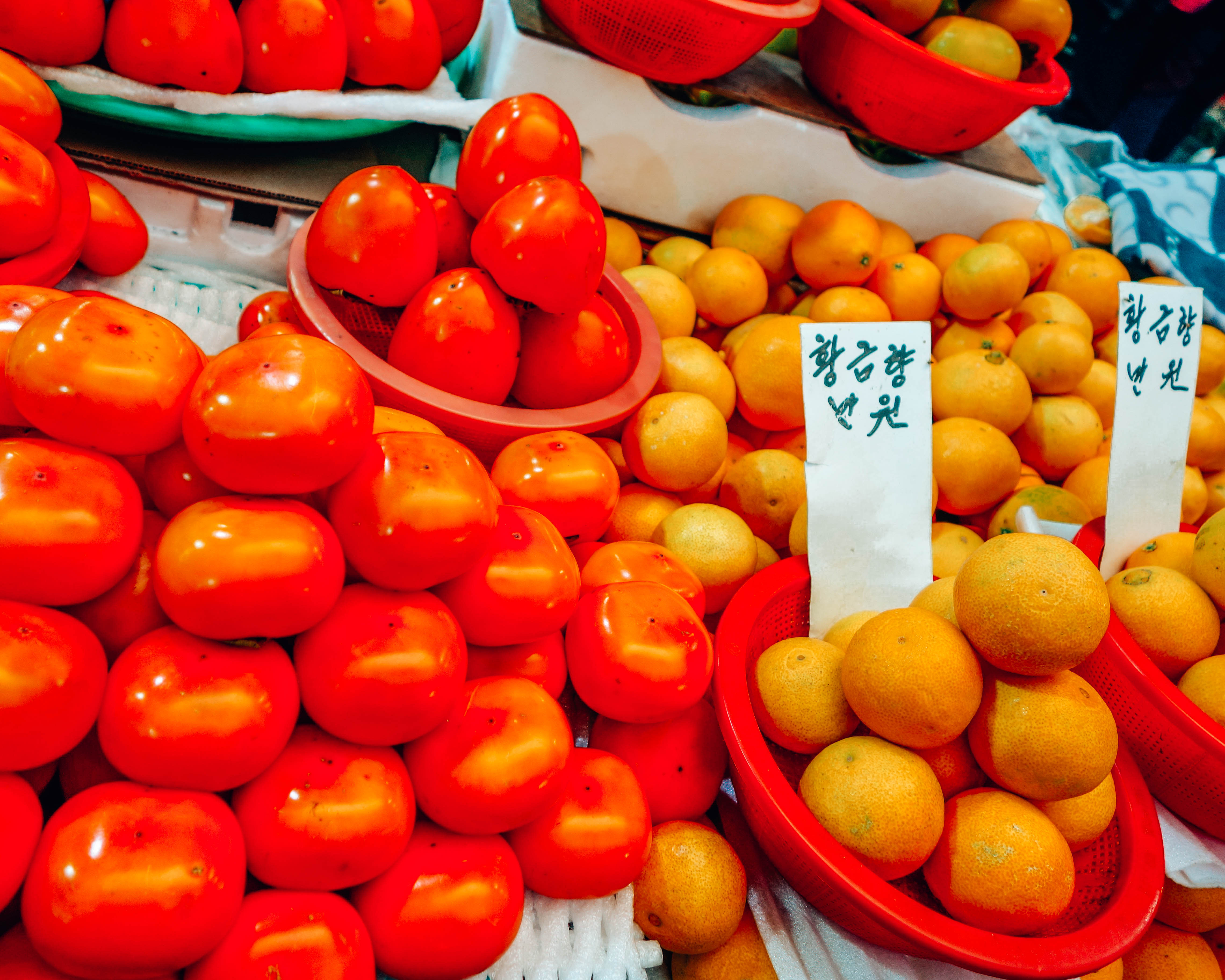 Oranges at street market in South Korea
