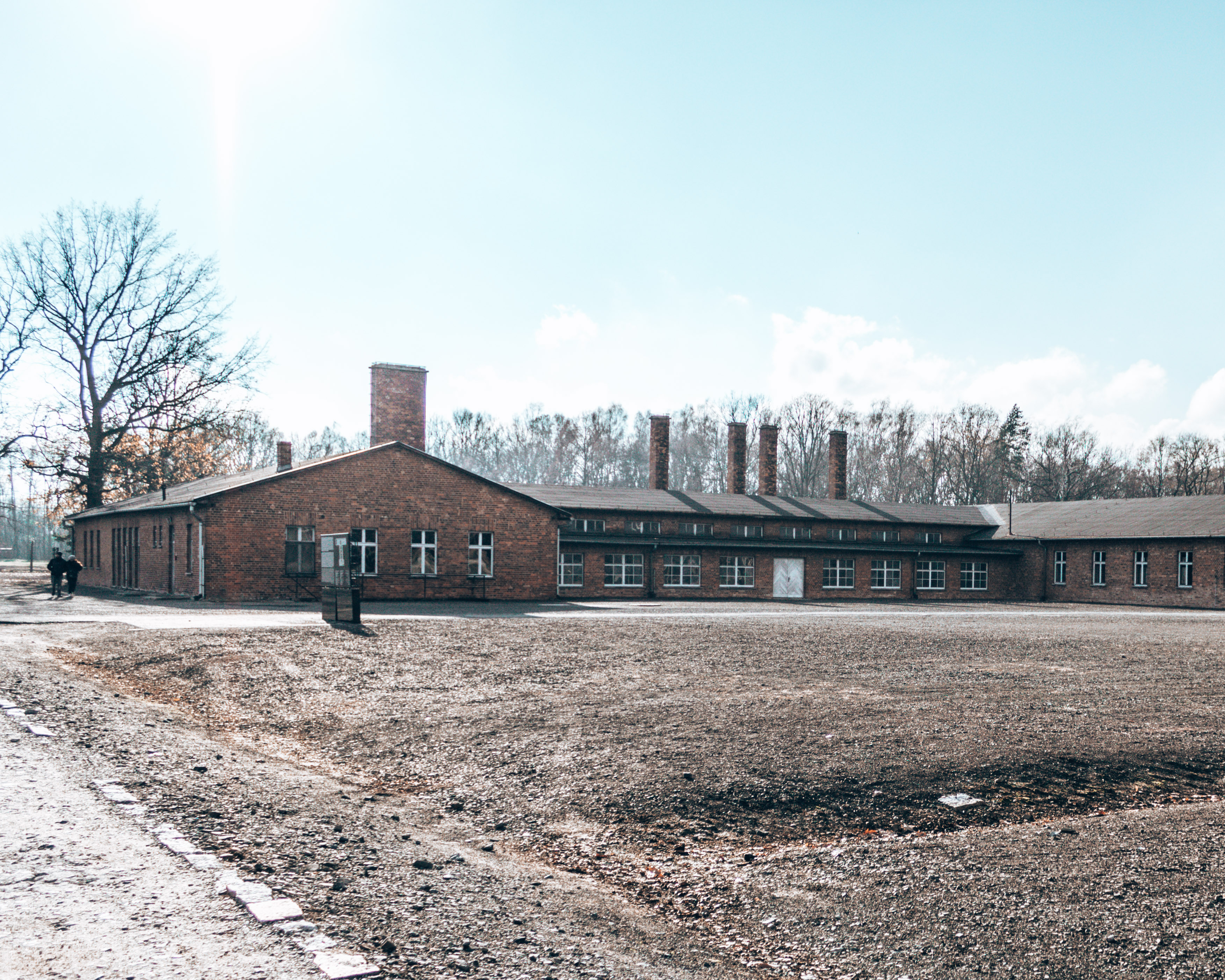 The sauna building at the Auschwitz-Birkeneau concentration camp in Poland