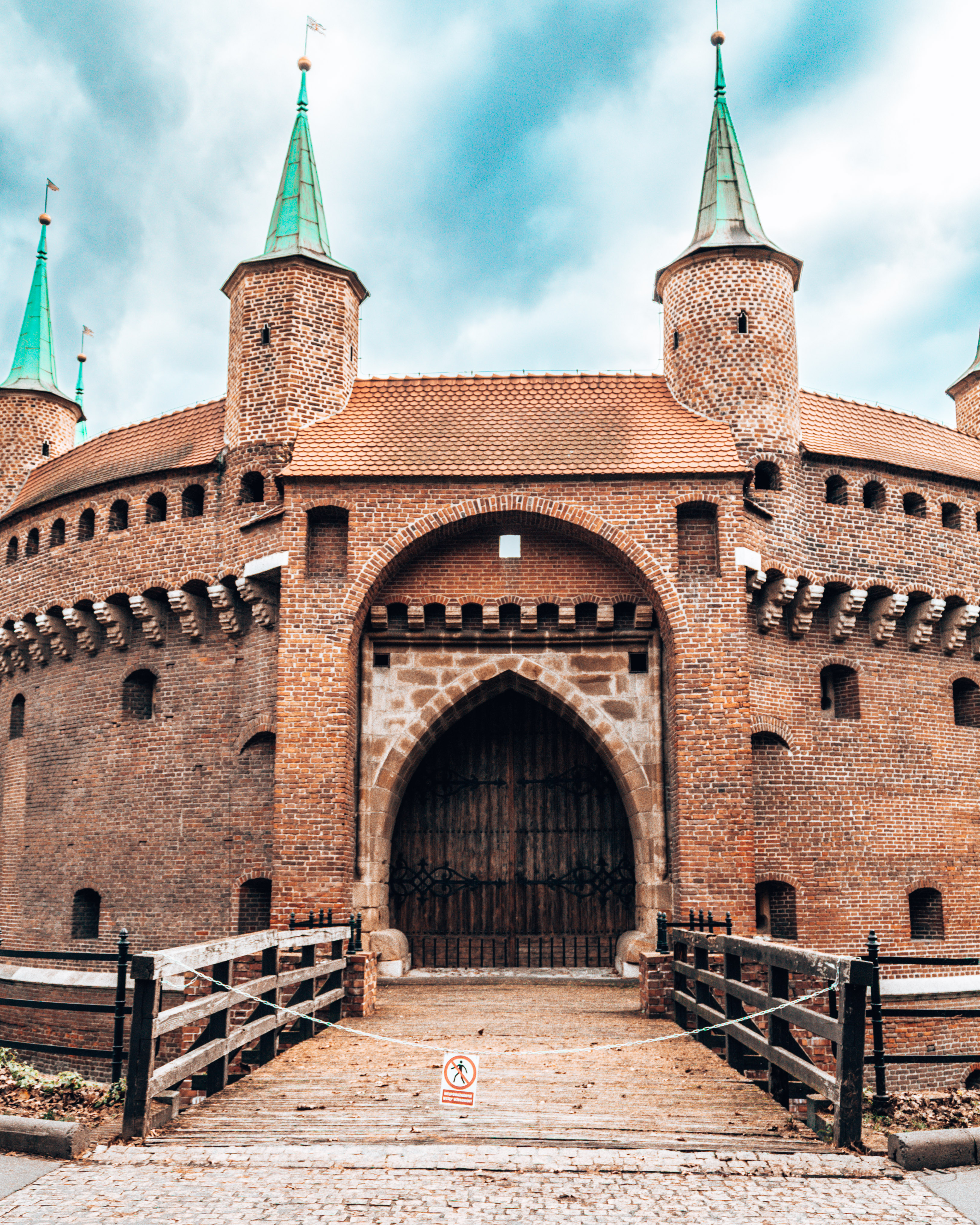 The Barbican fortress in the old town of Krakow, Poland