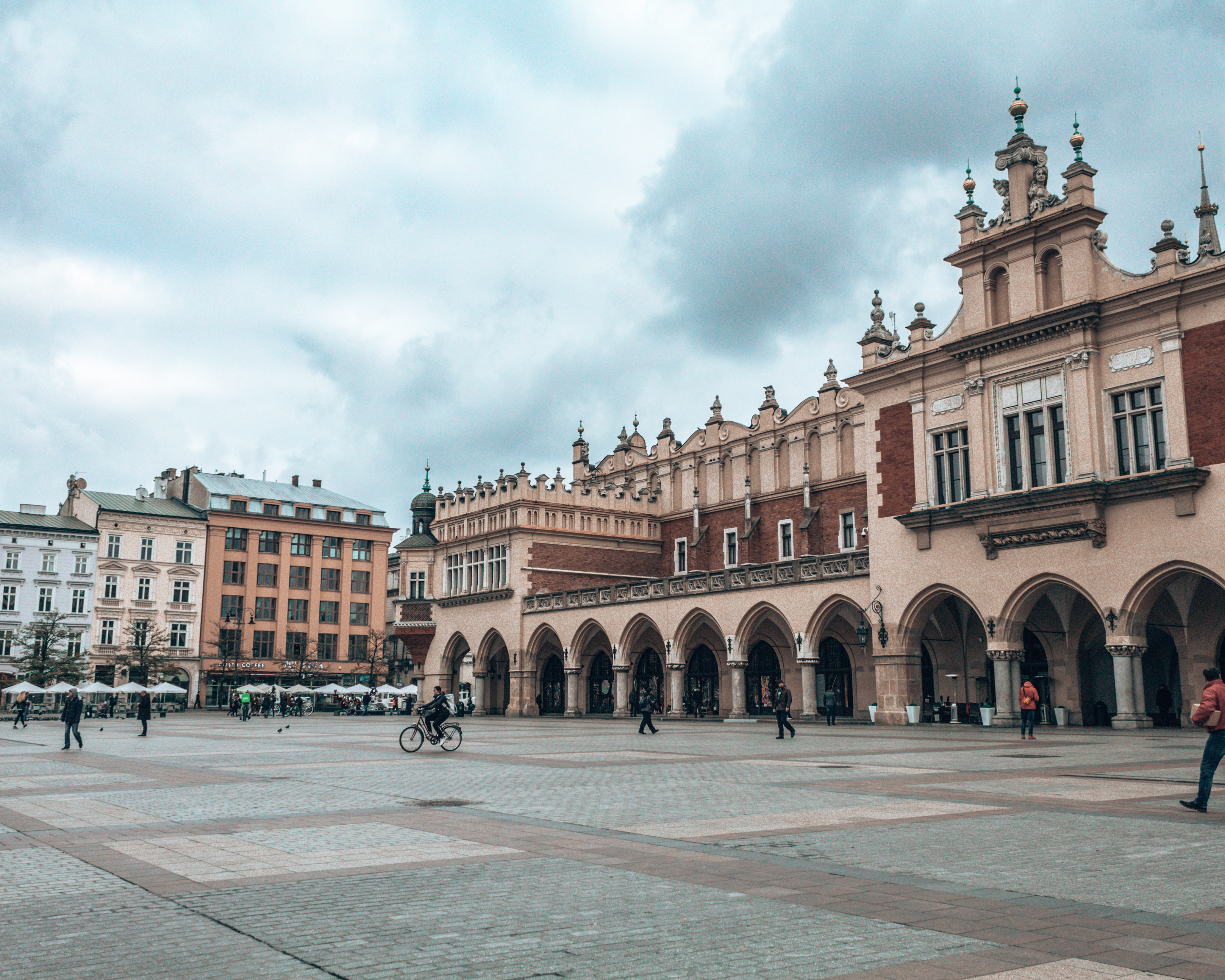 The market square in the old town of Krakow, Poland