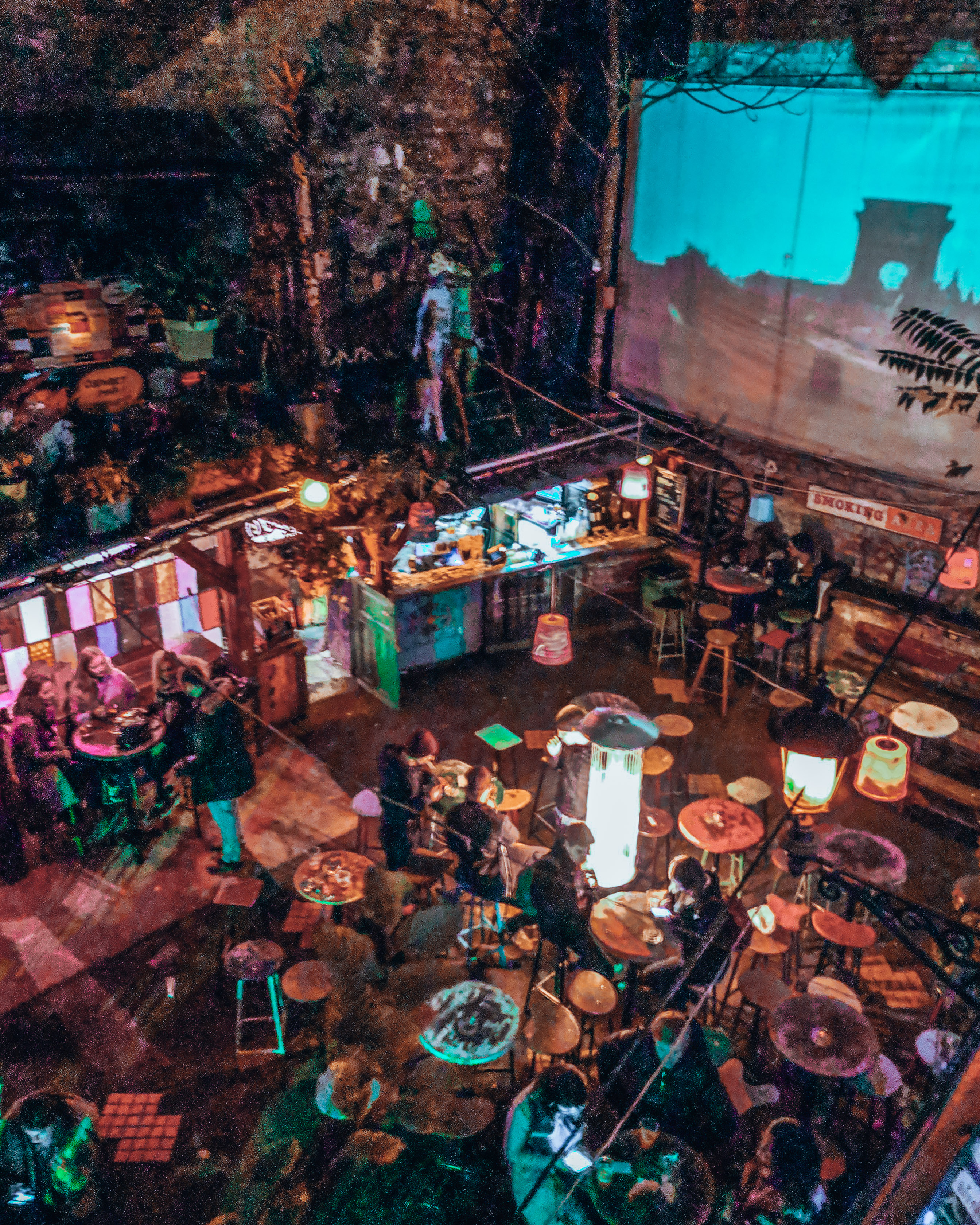 A view from the second floor of Szimpla Kert in Budapest, Hungary