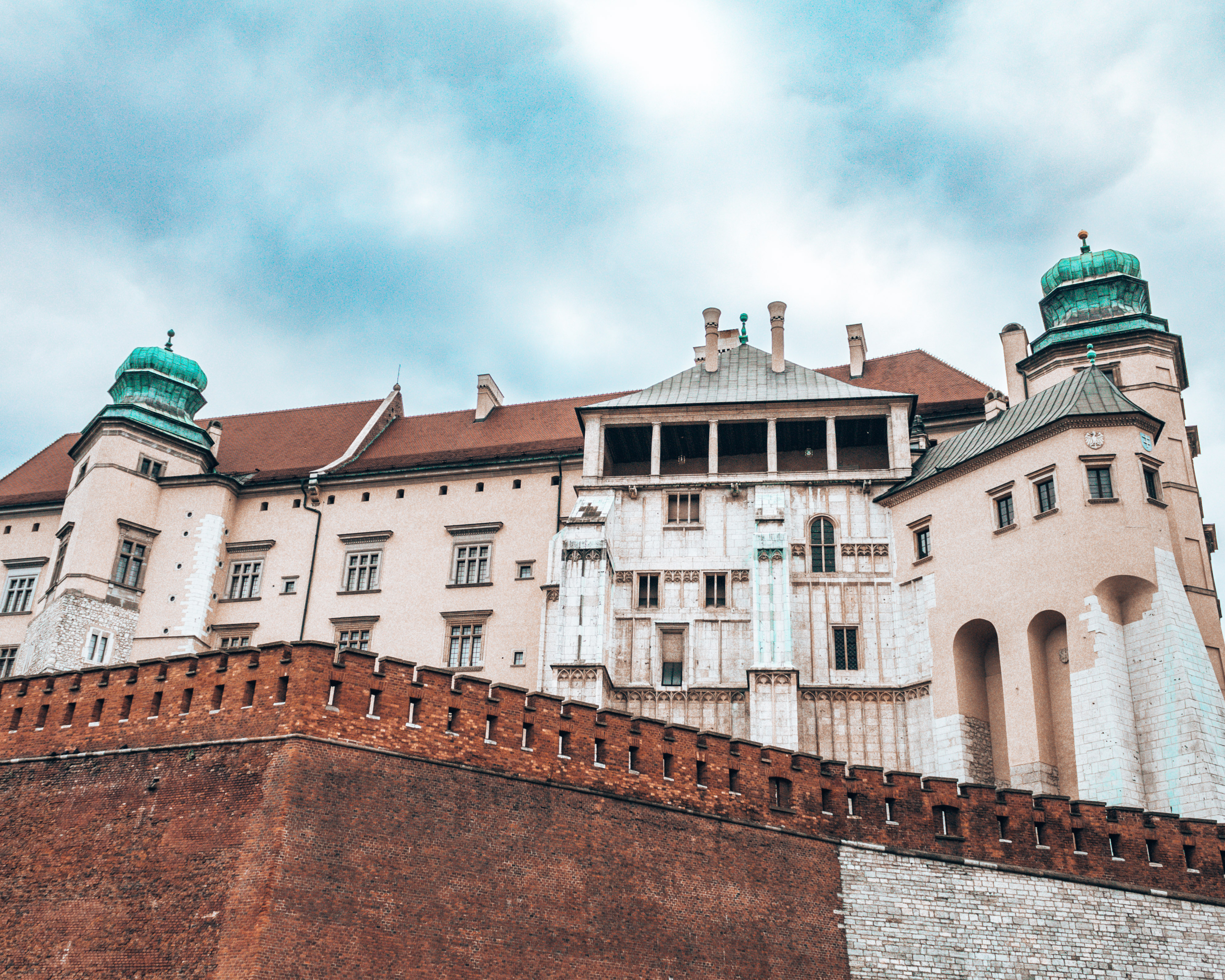 The view from the front of the Wawel castle in Krakow, Poland