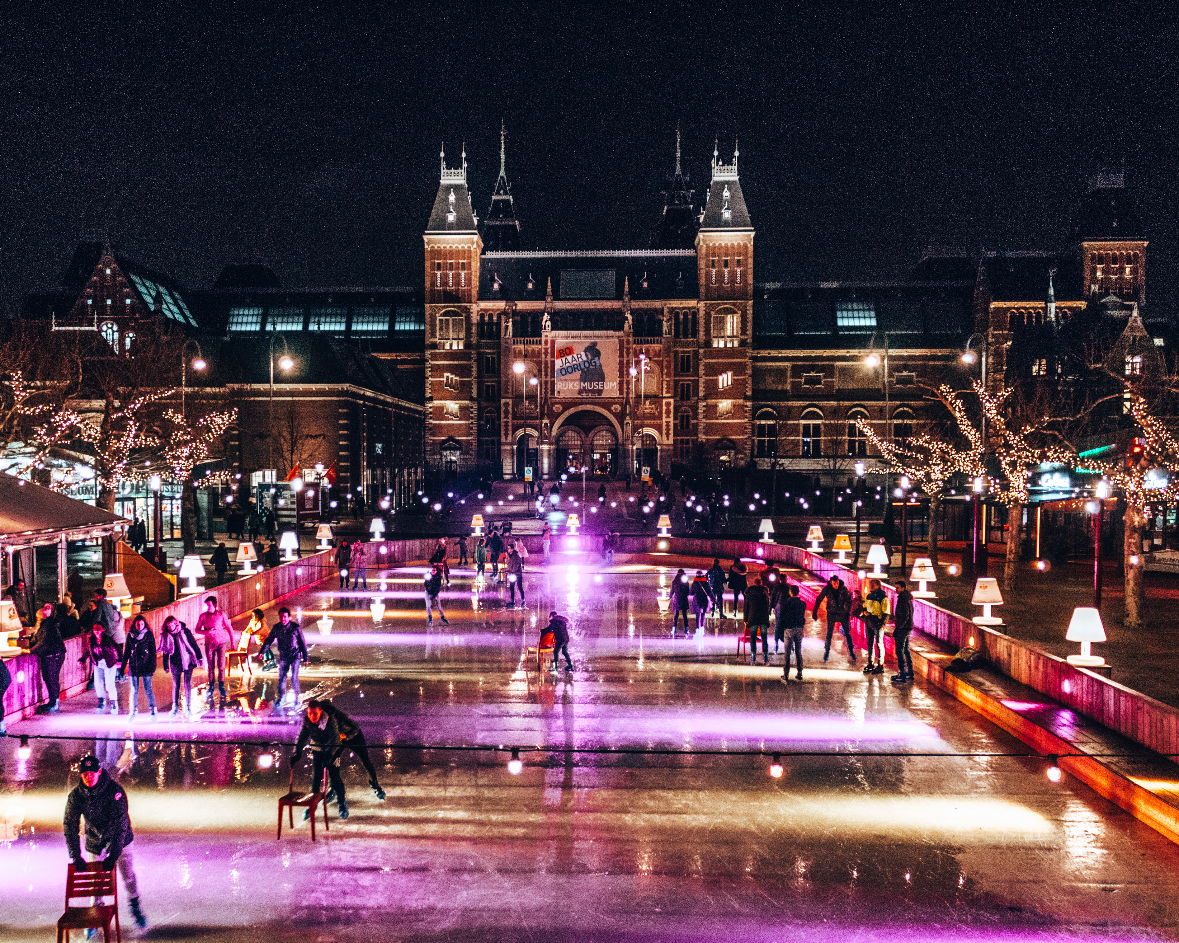 Go for a skate outside the Rijksmuseum in Amsterdam, Netherlands