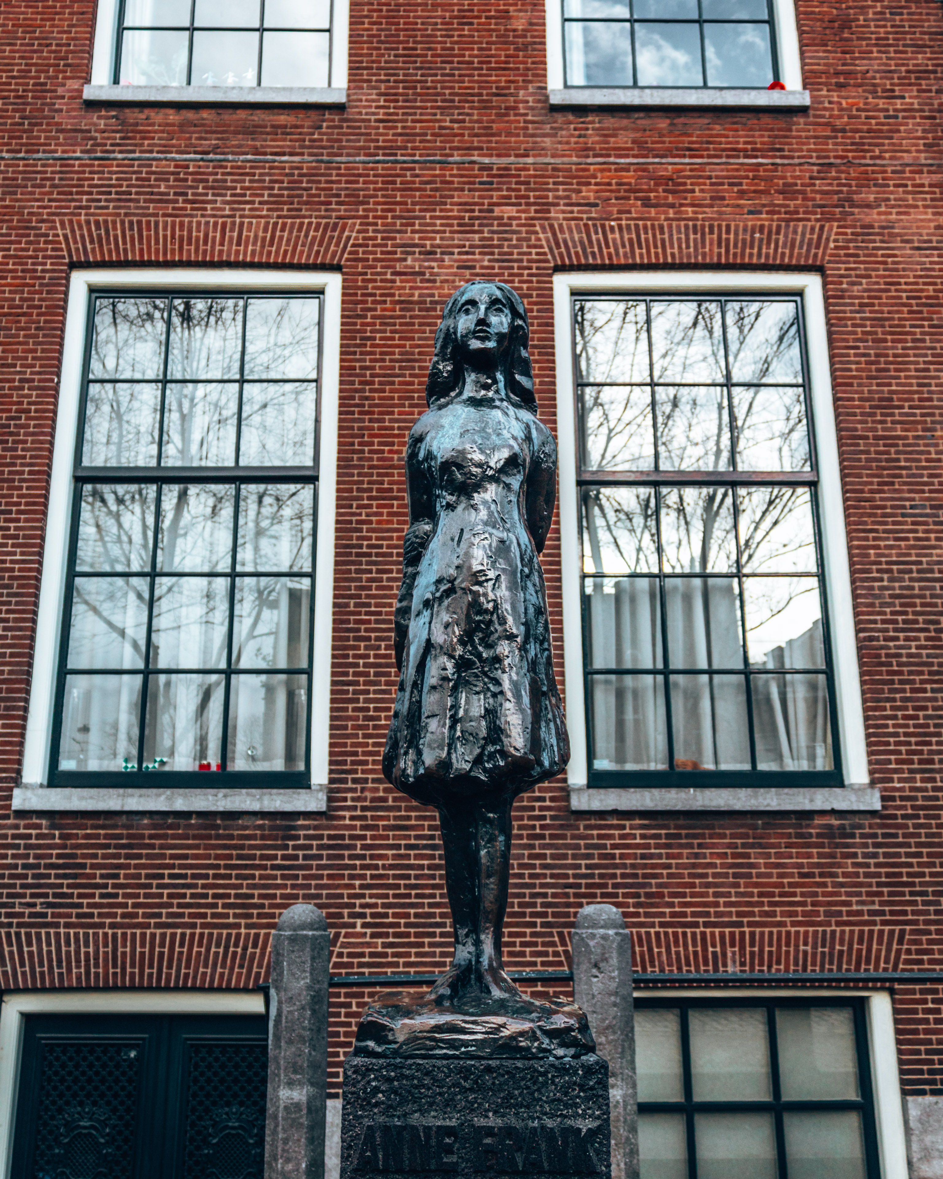The Statue of Anne Frank in Amsterdam, Netherlands