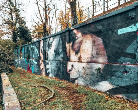 Murals in the Art Park in Zagreb, Croatia