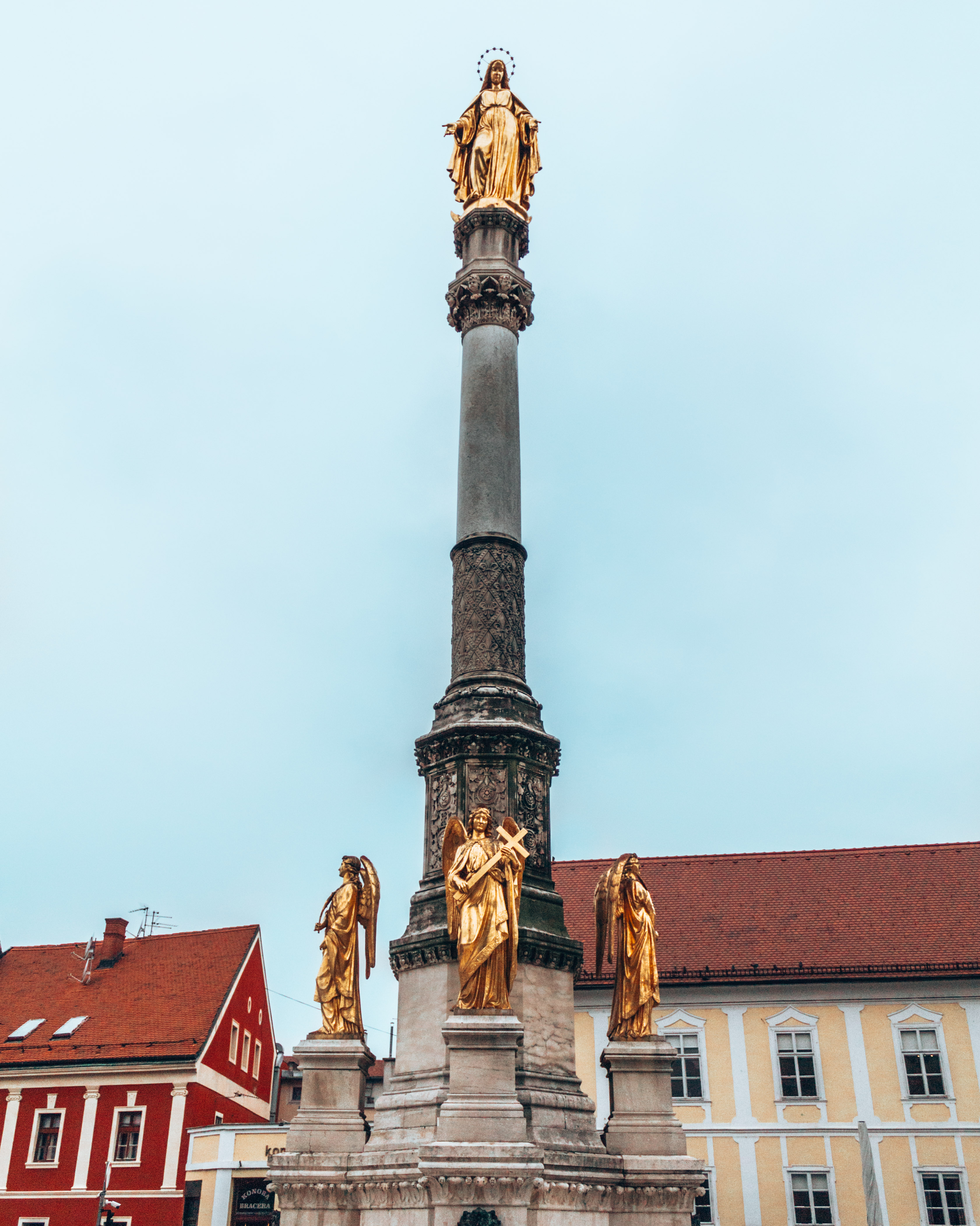 The Virgin Mary monument in Zagreb, Croatia