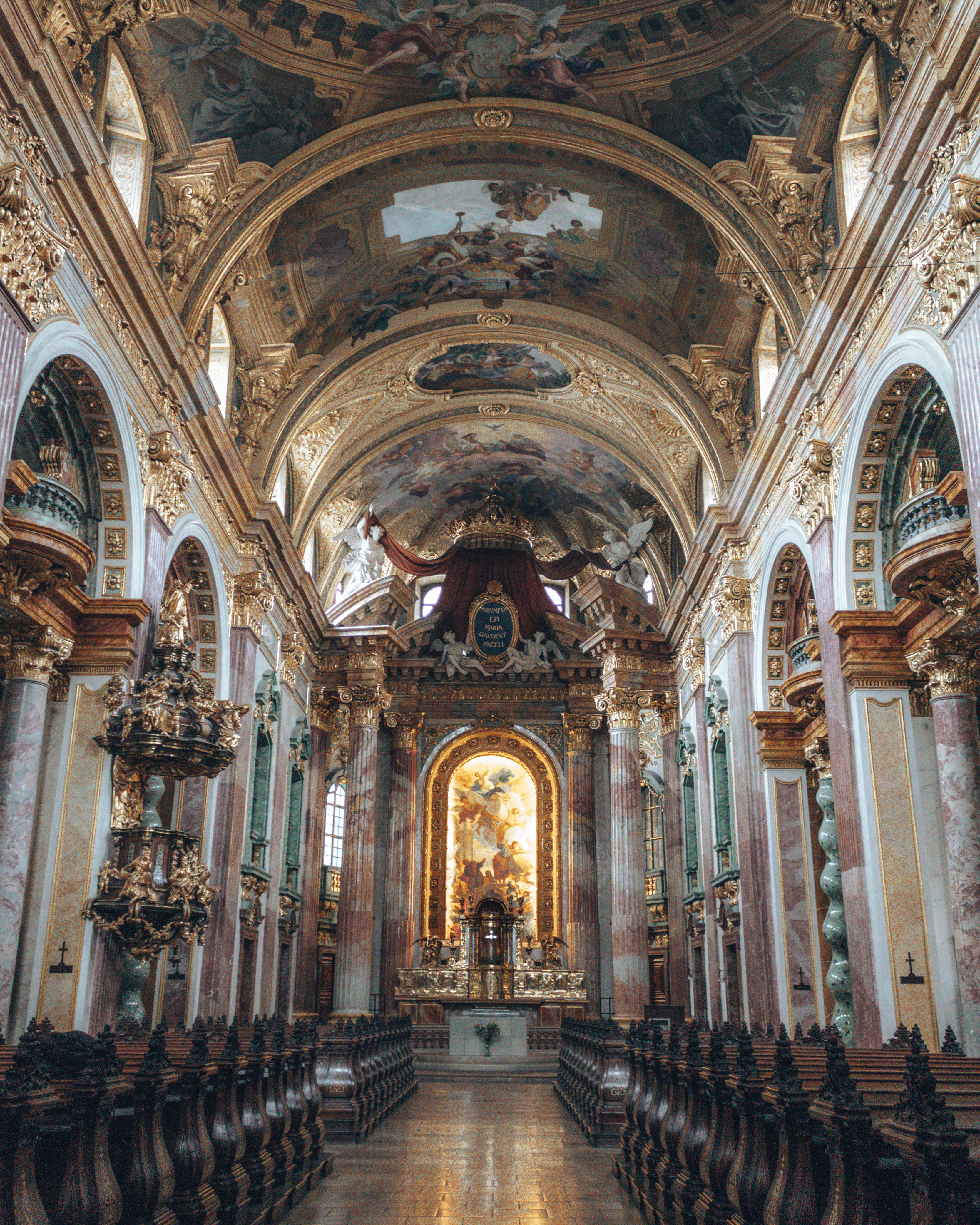 The opulent Dominikaner Kirche in Vienna, Austria