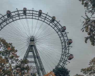 The famous Pratter ferris wheel in Vienna, Austria