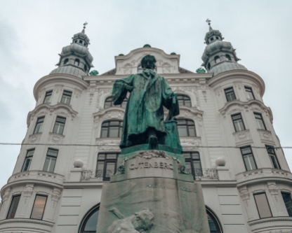 A statue of Johannes Gutenberg in Vienna, Austria