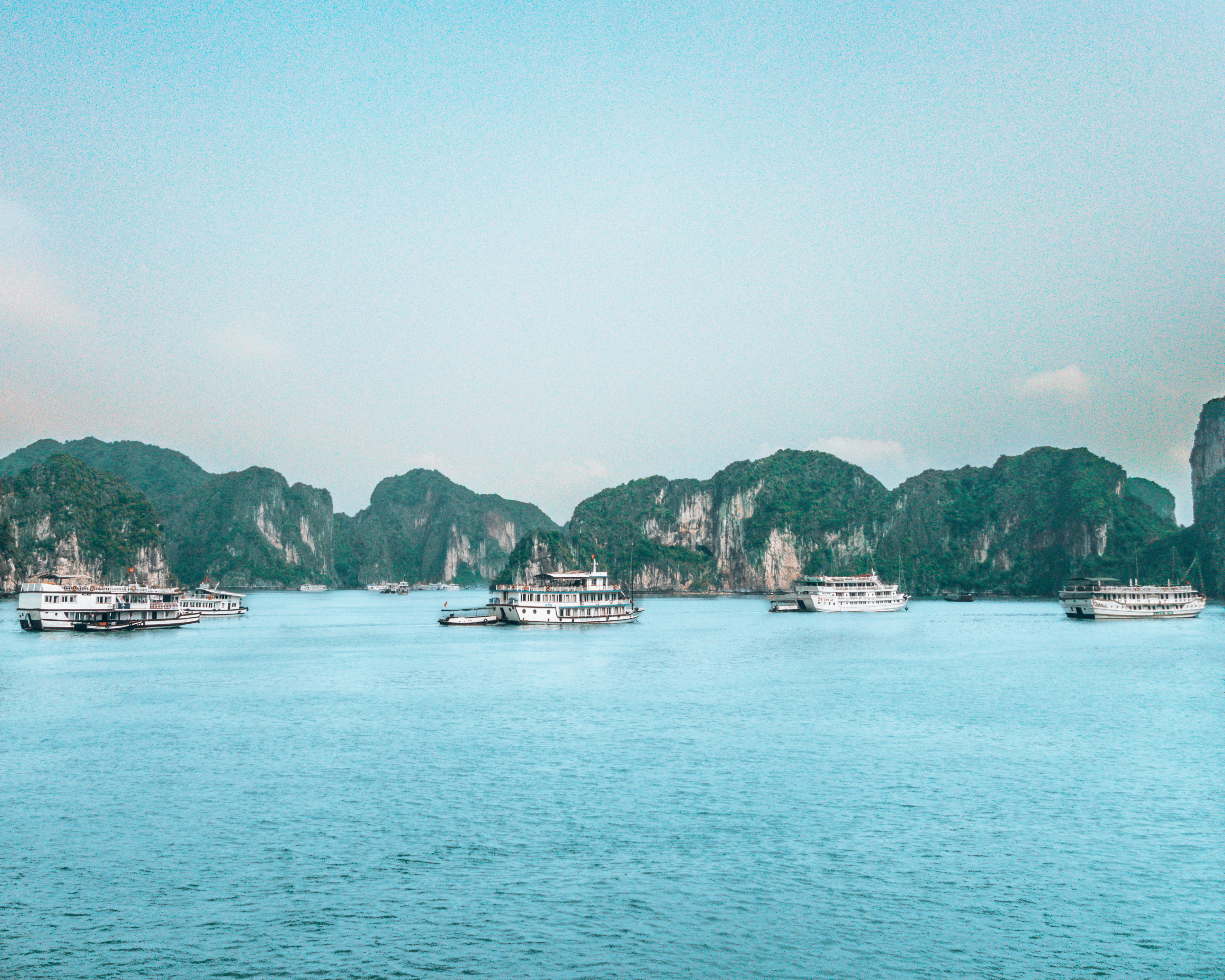 Tour boats in Halong Bay Vietnam